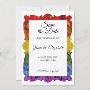 Love Is Love Fide Floral Enregistrer la carte Date
