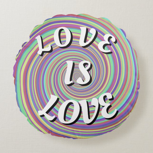 Love Is Love Fierté Coussin Rond (Devant)