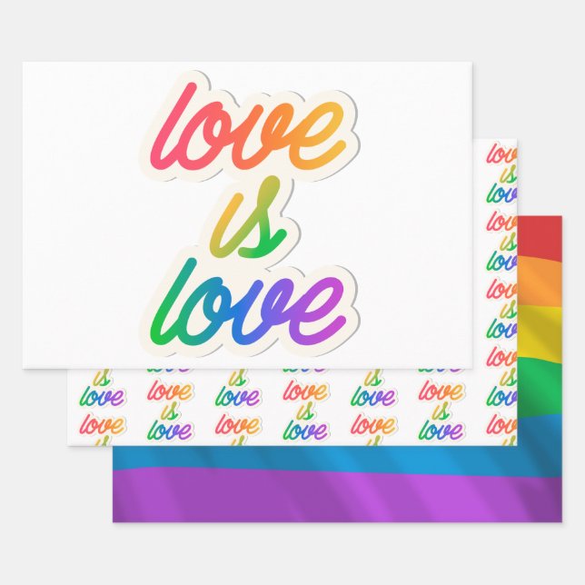 Love Is Love LGBT Wrapping Feuilles papier - Arc-e (Lot)