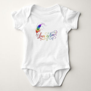 Love is Love Plume Arc-en-ciel Body pour Bébé Fier