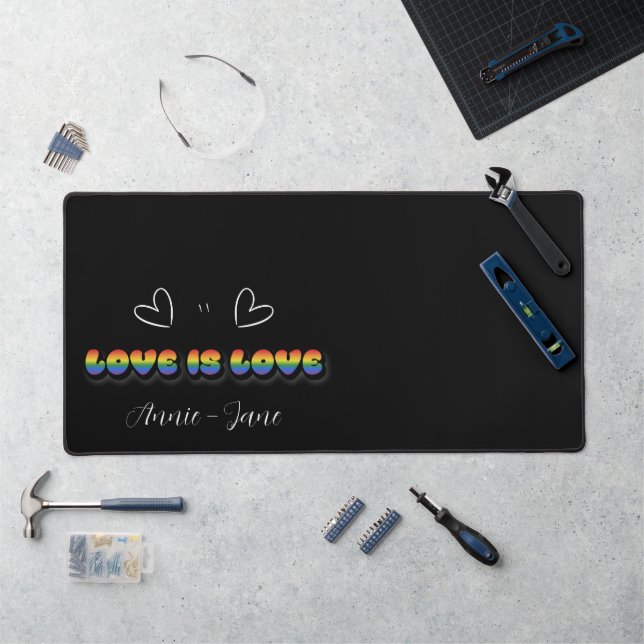 Love is Love Rainbow LGBTQ Desk Mat (Poste de travail)