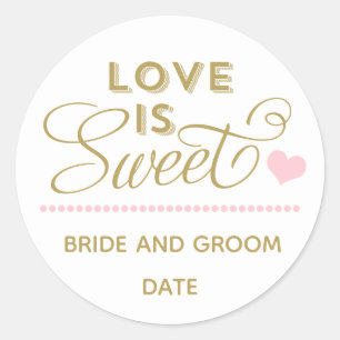 LOVE IS SWEET, autocollant pour mariage