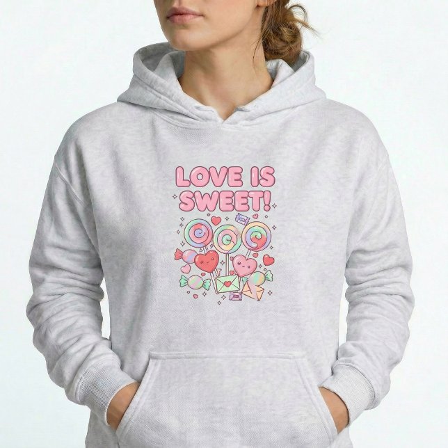 Love Is Sweet Cœurs Mignons Pullover À Capuche Pas (Créateur téléchargé)