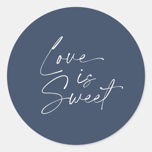 Love is Sweet Mariage Sticker - Marine & White (Devant)