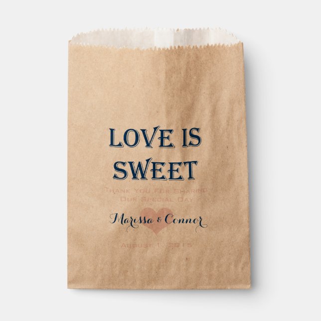 Love Is Sweet Navy et Mariage rose Sacs (Devant)