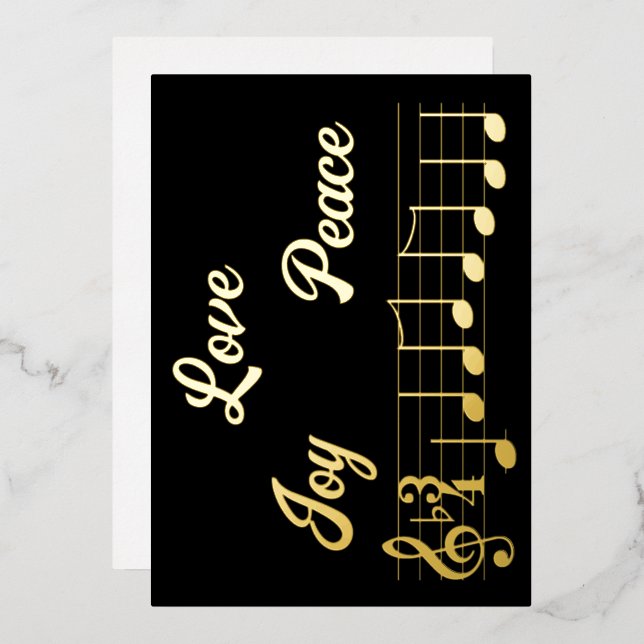 Love Joy Peace Music Notes Joyeux Noël (Recto/Verso)