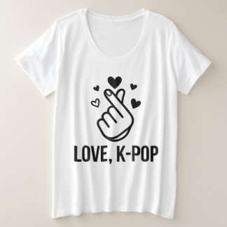 Love, K-POP T-shirt graphique au signe des doigts 