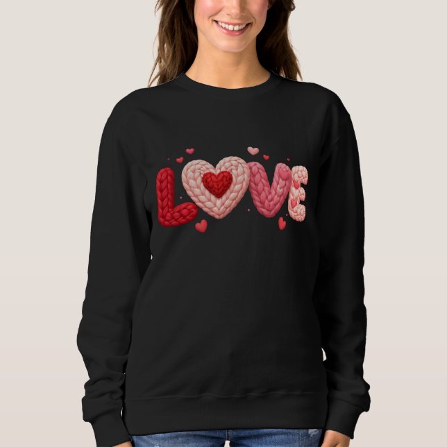 LOVE Knit Heart Sweatshirt – Cozy Romantic Valenti (Devant)