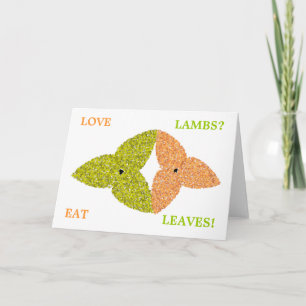 Love Lambs Mange Carte de voeux Feuille