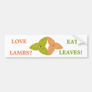 Love Lambs Mange Feuille Bumper Sticker