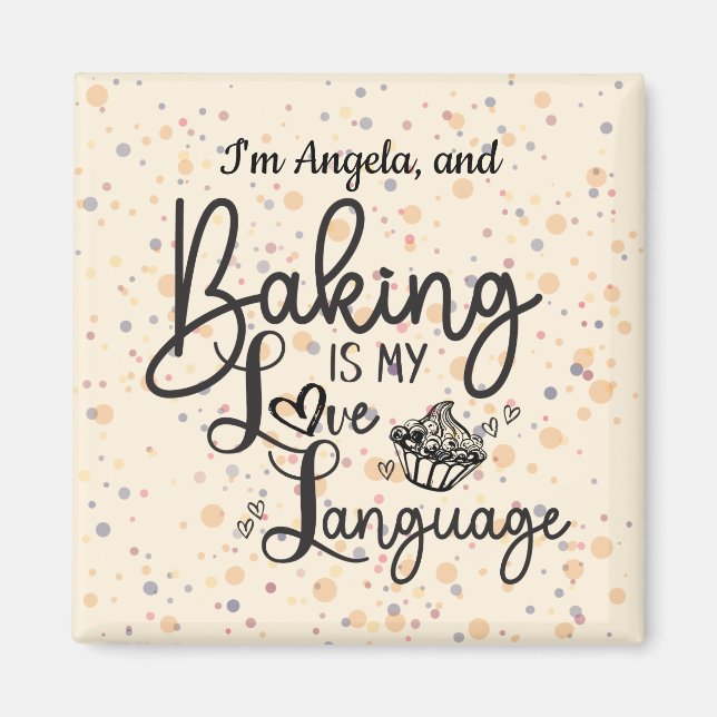 Love Language Baking Personalized Magnet (Devant)