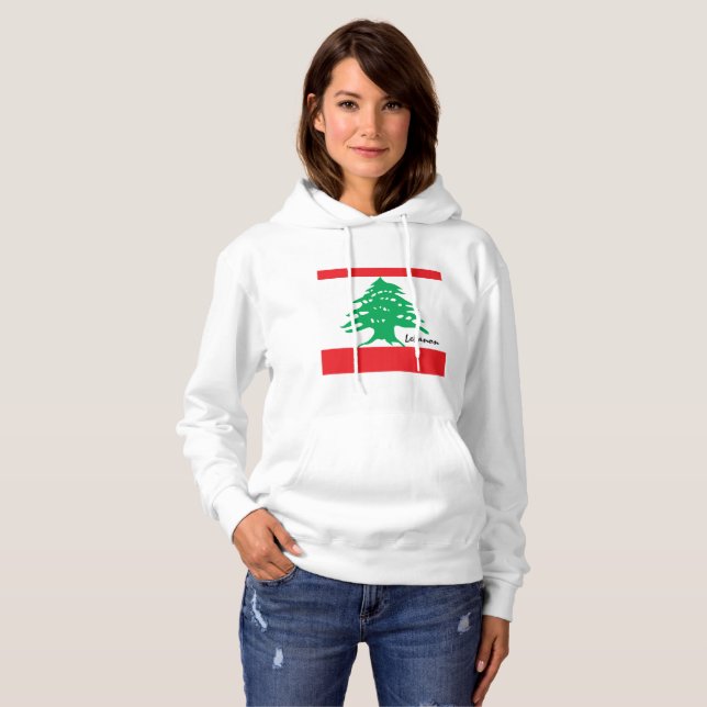 Love Lebanon Sweat - shirt à capuche, Drapeau liba (Devant entier)