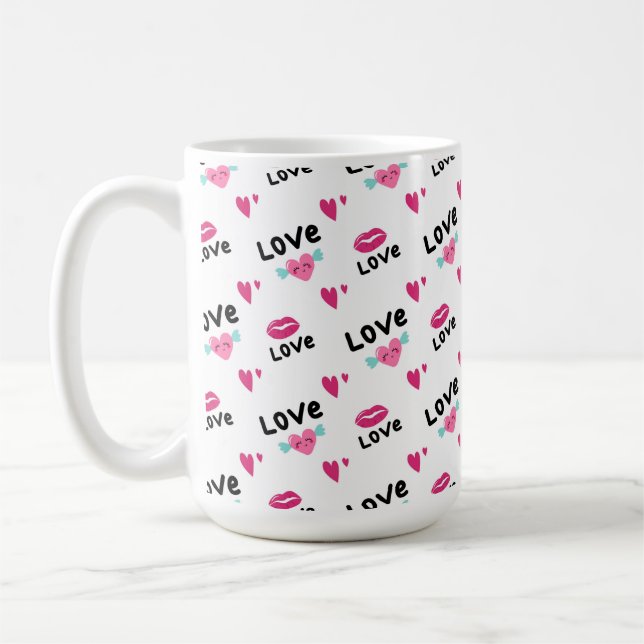 Love Lips and Hearts Coffee Mug (Gauche)
