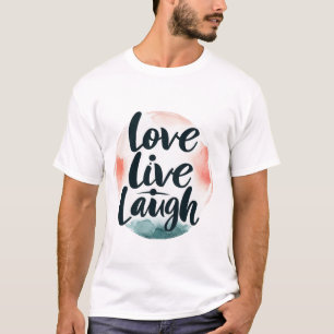LOVE, LIVE, RIRE T-Shirt Unisex - Typo Minimaliste