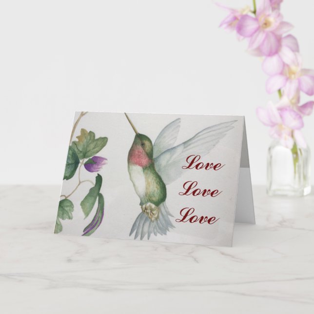 Love Love Love Love Hummingbird Carte Saint Valent (Orchidée)