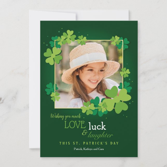 Love Luck and Laughn Carte de la Saint-Patrick (Devant)