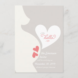 Love Maman's Tummy Twins Pregnancy Faire-part