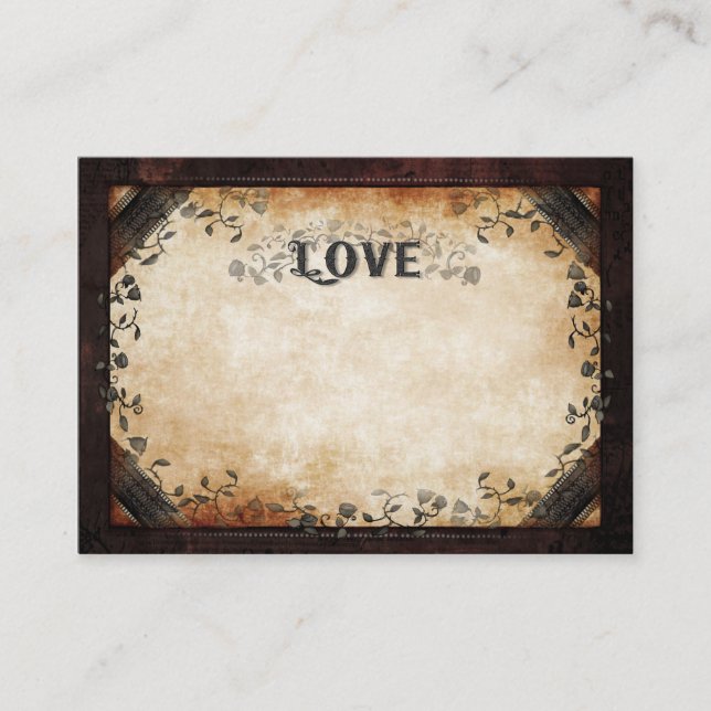 LOVE Mariage Cartes de siège BLANK Noms AVANT Reto (Devant)