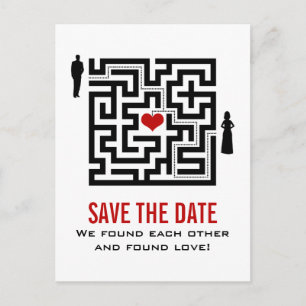 Love Maze Enregistrer la date Carte postale
