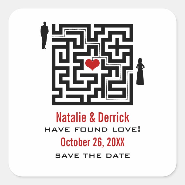 Love Maze Save the Date Stickers (Devant)