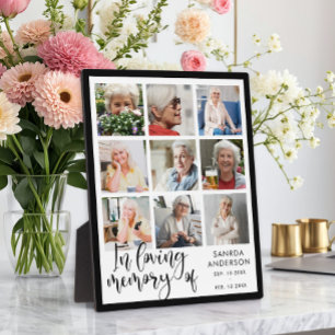 Love Memory Modern Memorial Photo Collage Plaque