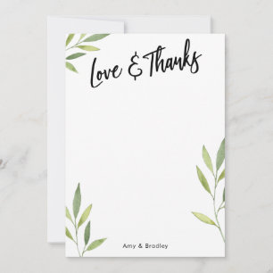 Love & Merci Typography, Green Watercolor Foliage