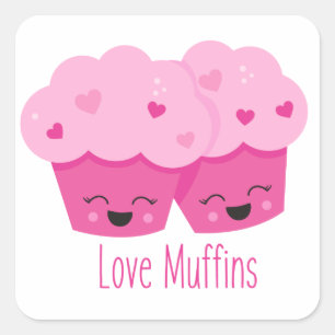 Love Muffins mot art amusant autocollant
