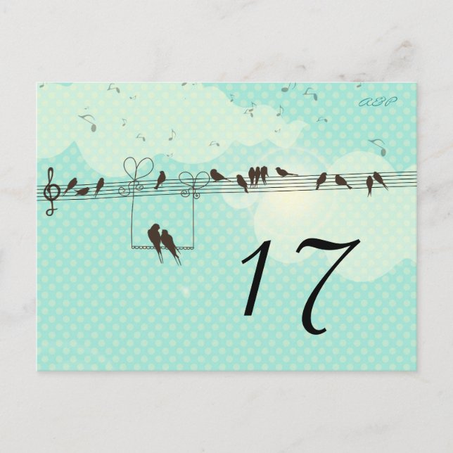 Love Music - carte numéro de table (Devant)