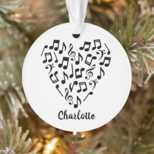 Love Music Heart of Music Notes avec nom