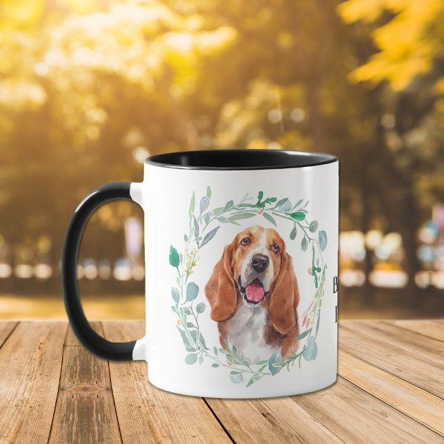 Love My Basset Hound Wreath Coffee Mug (Créateur téléchargé)