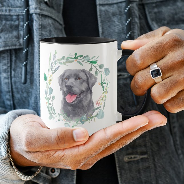 Love My Black Lab Wreath Coffee Mug (Créateur téléchargé)