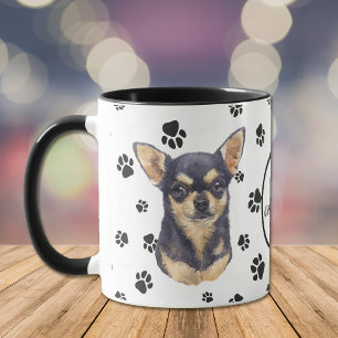 Love My Chihuahua Chien Pawprint Mug
