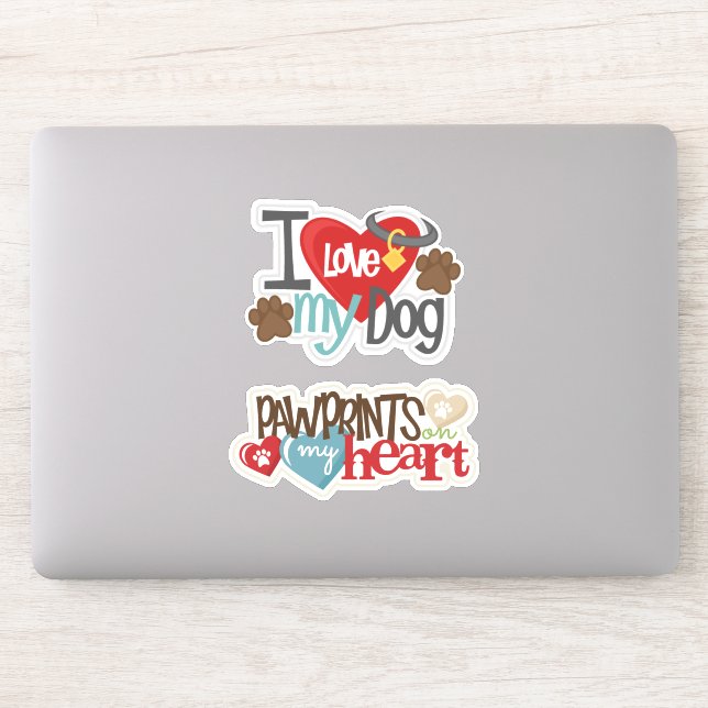 Love My Dog Vinyl Sticker (Ordinateur)