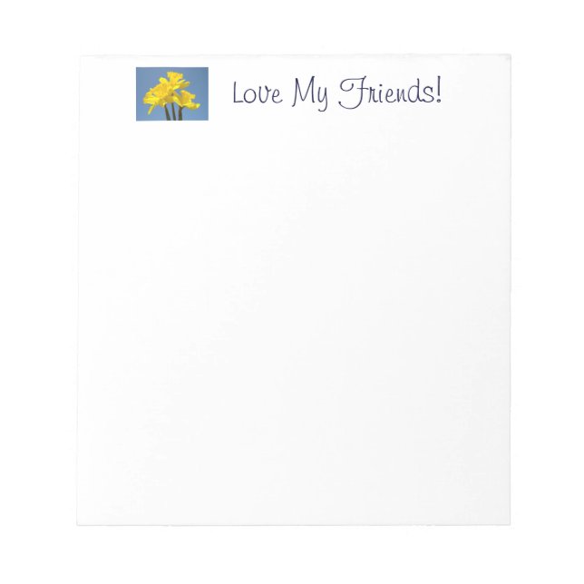 Love My Friends! blocs-notes Daffodil Fleurs Print (Devant)