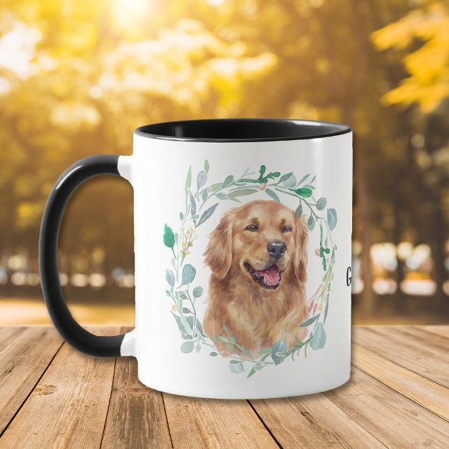 Love My Golden Retriever Wreath Coffee Mug (Créateur téléchargé)