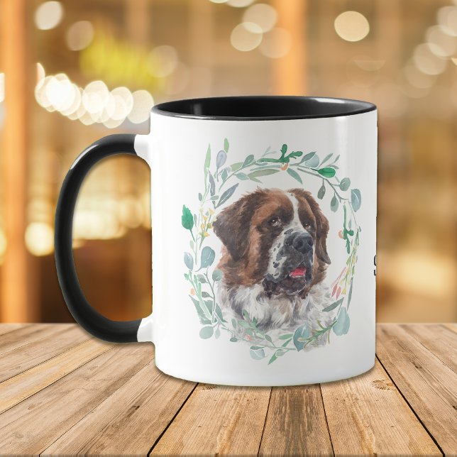 Love My Saint Bernard Wreath Coffee Mug (Créateur téléchargé)