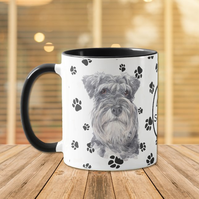 Love My Schnauzer Chien Pawprint Mug (Créateur téléchargé)