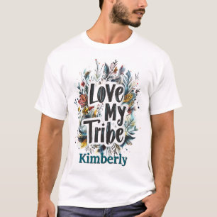 Love My Tribe Bohemian Turquoise Name Tshirt Custo