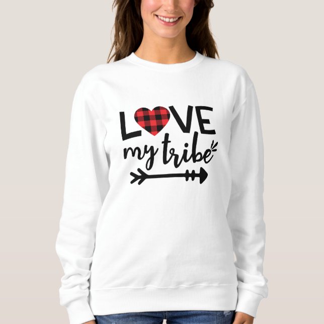 Love My Tribe Red Buffalo Plaid Sweatshirt (Devant)