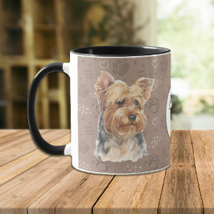 Love My Yorkie Chien Pawprint Mug