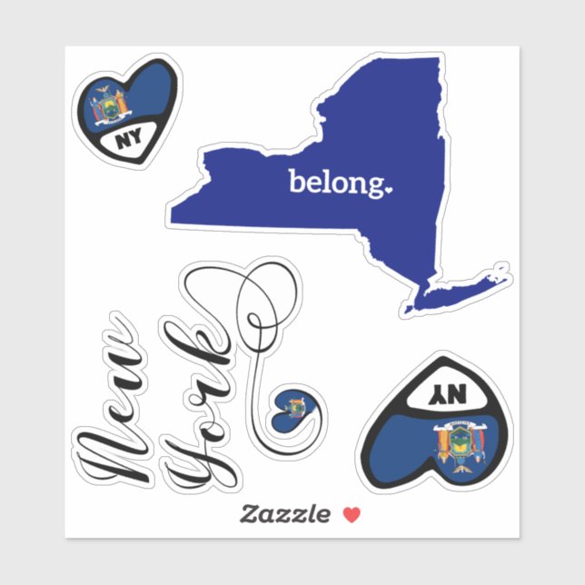 Love New York, Feuille de Stickers Die Cut (Feuille)