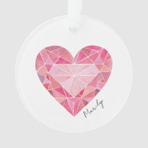 Love Note Coeur Diamant Rose Gem Nom Chic