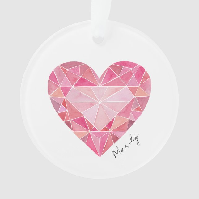 Love Note Coeur Diamant Rose Gem Nom Chic (devant)