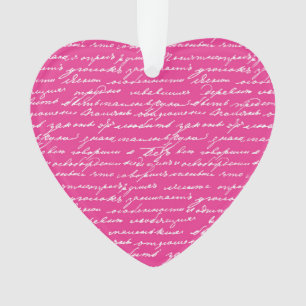 Love Note écriture manuscrite Pink Heart Valentine