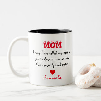 Love Note To Mother Citation Nom personnalisé Mug