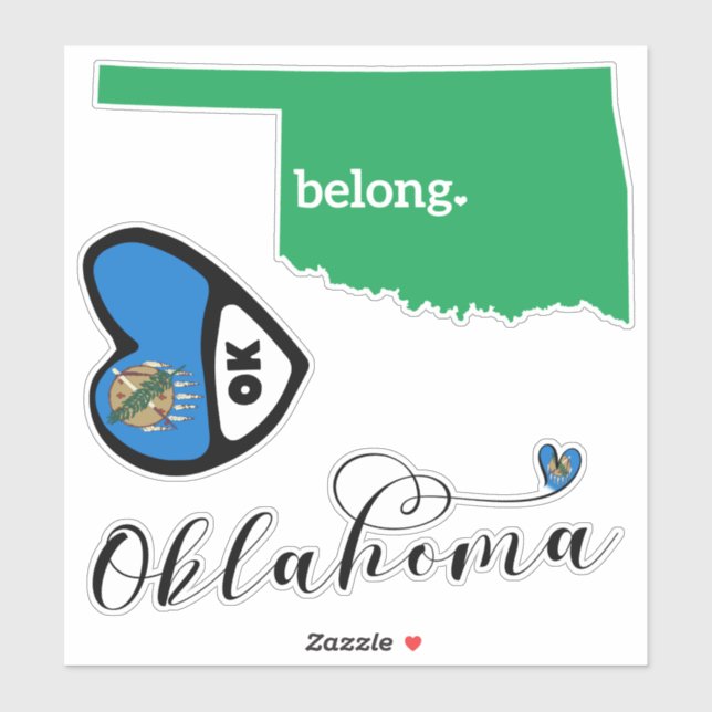 Love Oklahoma, Feuille de Stickers Découpe (Feuille)