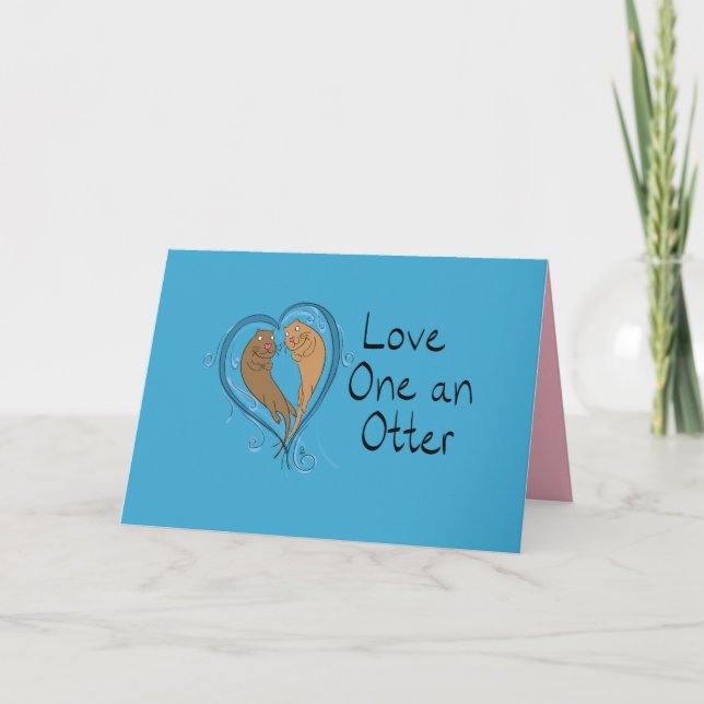 Love One an Otter Carte de voeux mignonne (Devant)