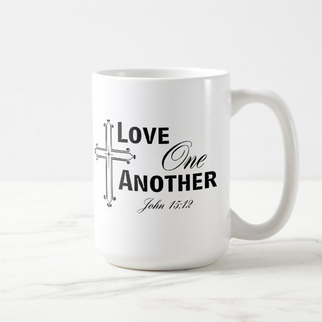 Love One Another Cross Coffee Mug (Droite)