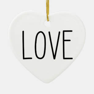 LOVE - ornement en forme de coeur minimal