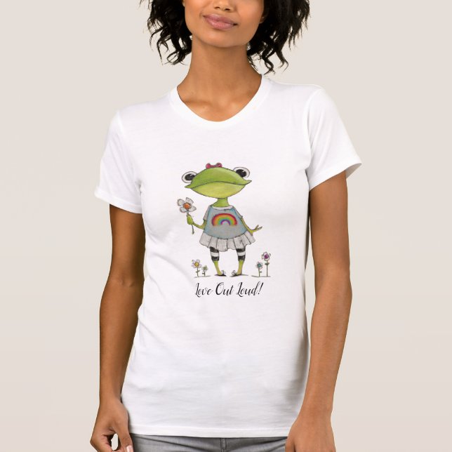 Love Out Loud - Rainbow Pride Frog T-shirt (Devant)